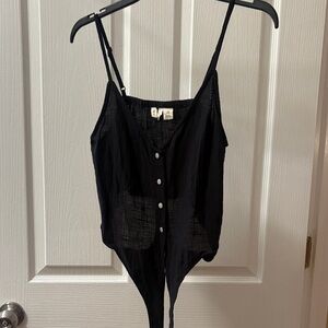 Black Button-Up Women's Top